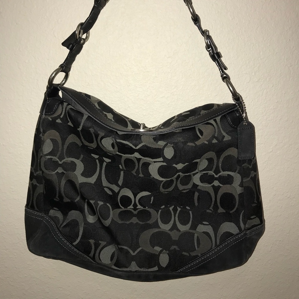 Coach Black Optic Art Shoulder Bag